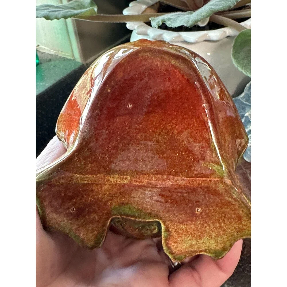 Vintage Ceramic Bullfrog Sponge Holder Horned Frog Kitchen Sink Caddy 1970s Hand